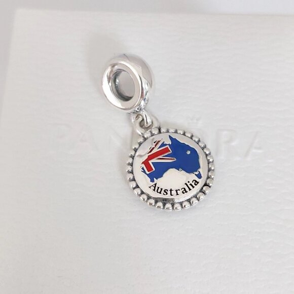 Pandora Australia Flag Map Exclusive Travel Dangle Charm S925 Silver with box - Picture 4 of 6